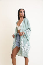 Load image into Gallery viewer, Embroidered Floral Vine Lightweight Kimono
