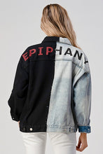 Load image into Gallery viewer, CONTRAST DENIM AND BLACK OVERSIZED JACKET
