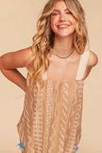 Load image into Gallery viewer, EMBROIDERED CROCHET LACE WOVEN TANK TOP
