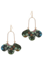 Load image into Gallery viewer, Floral Boho Wooden Hook Earrings
