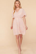 Load image into Gallery viewer, CRINKLE EMBROIDERED FLARE WOVEN DRESS
