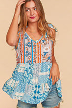 Load image into Gallery viewer, ETHNIC PATCHWORK TIE SHOULDER BABYDOLL
