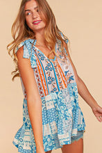 Load image into Gallery viewer, ETHNIC PATCHWORK TIE SHOULDER BABYDOLL
