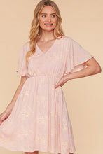 Load image into Gallery viewer, CRINKLE EMBROIDERED FLARE WOVEN DRESS
